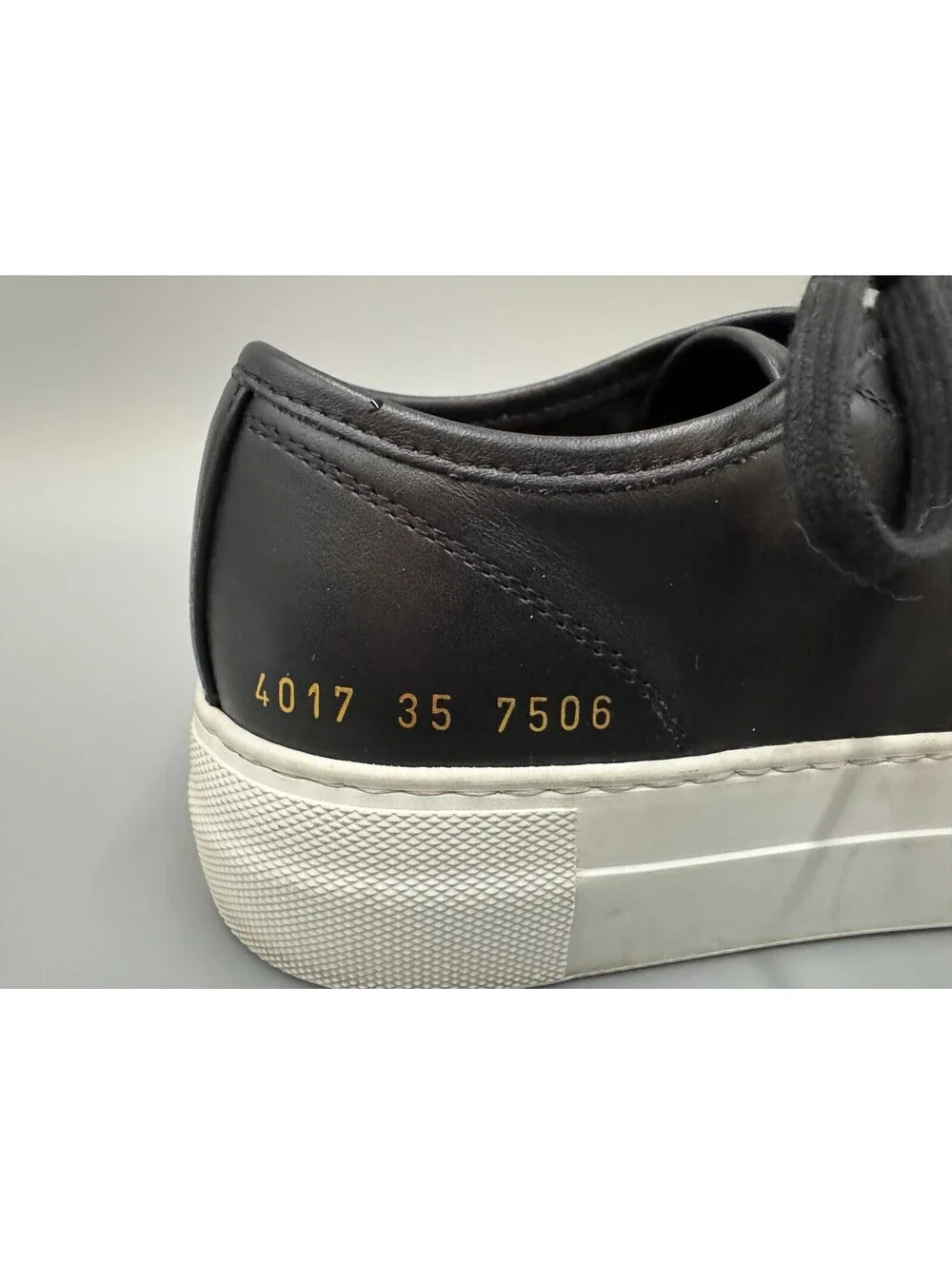 Women’s Common Projects Tournament Leather Trainer Sneakers 4017 Black US 5